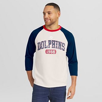 Men's Darius Rucker Collection by Fanatics White/Navy Miami Dolphins Americana 3/4 Sleeve Raglan T-Shirt