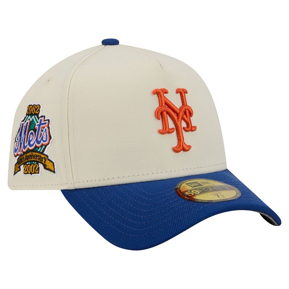 Men's New Era Cream New York Mets Chrome A-Frame 59FORTY Fitted Hat