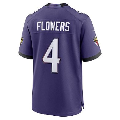 Men's Nike Zay Flowers Purple Baltimore Ravens Team Game Jersey