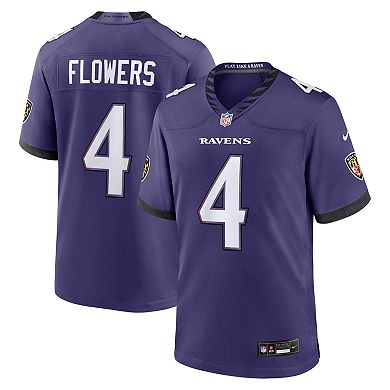 Men's Nike Zay Flowers Purple Baltimore Ravens Team Game Jersey
