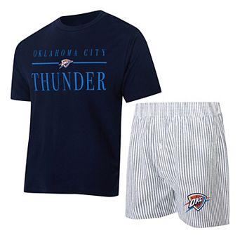 Women's Concepts Sport Navy/White Oklahoma City Thunder Copeland T-Shirt & Shorts Sleep Set