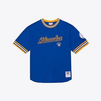 Men's Mitchell & Ness Royal Milwaukee Brewers Wild Pitch Ringer T-Shirt