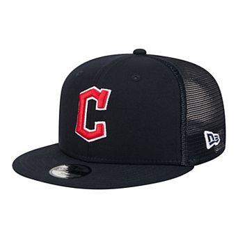 Youth New Era Navy Cleveland Guardians 9FIFTY Trucker Snapback Hat