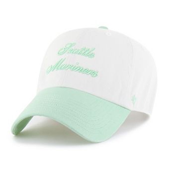 Women's '47 White/Green Seattle Mariners Gelato Two-Tone Clean Up Adjustable Hat