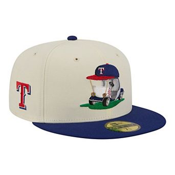 Men's New Era Cream/Royal Texas Rangers Bullpen Cart 59FIFTY Fitted Hat