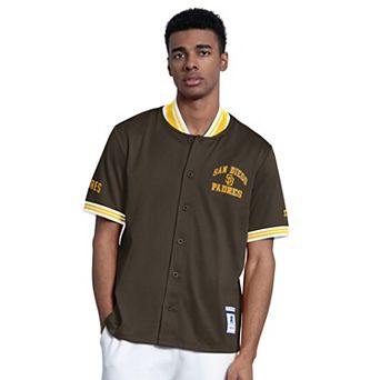 Men's Starter Brown San Diego Padres Button-Up Short Sleeve Jacket