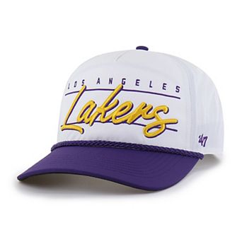 Men's '47 White Los Angeles Lakers brrr Condor Two-Tone Hitch Rope Adjustable Hat