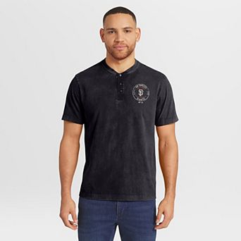 Men's Darius Rucker Collection by Fanatics Black San Francisco Giants Washed Henley Shirt