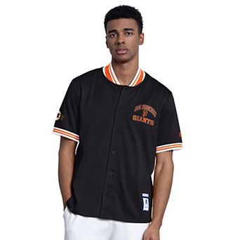 Men's Starter Black San Francisco Giants Button-Up Short Sleeve Jacket