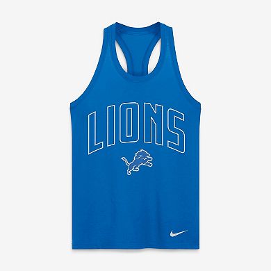 Women's Nike Blue Detroit Lions Primetime Tri-Blend Dri-FIT Tank Top