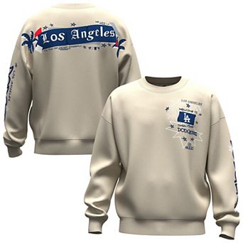 Women's Fanatics Beige Los Angeles Dodgers Graffiti Fleece Sweatshirt