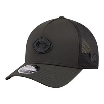 Men's New Era Black Cincinnati Reds Badged M-Crown A-Frame 9FORTY Trucker Adjustable Hat