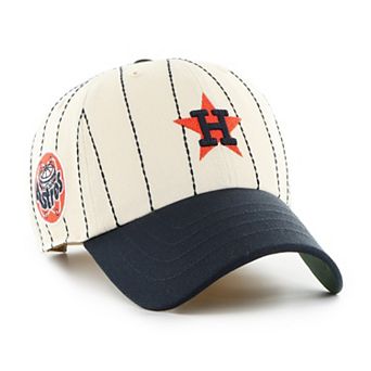 Men's '47 x Rawlings Natural/Navy Houston Astros Pinstripe Clean Up Adjustable Hat