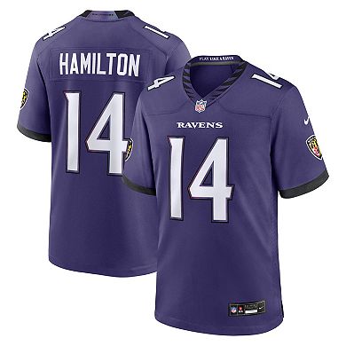 Men's Nike Kyle Hamilton Purple Baltimore Ravens Team Game Jersey