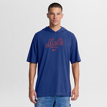 Men's Nike Royal New York Mets Arched Wordmark Tri-Blend Hooded T-Shirt
