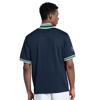 Men's Starter Navy Seattle Mariners Button-Up Short Sleeve Jacket