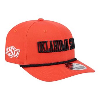 Men's New Era Orange Oklahoma State Cowboys Wordmark Rope 9SEVENTY Stretch-Snap Hat
