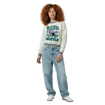 Women's Champion Cream Seattle Seahawks Reverse Weave Fleece Sweatshirt