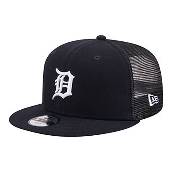 Youth New Era Navy Detroit Tigers 9FIFTY Trucker Snapback Hat