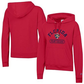 Women's Champion Red Florida Panthers Arched Pill Box Hoodie