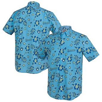 Men's Reyn Spooner Light Blue Milwaukee Brewers Big & Tall Cooperstown Collection PUA Performance Polo