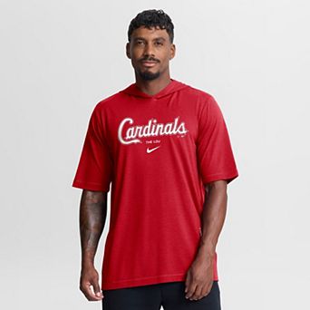 Men's Nike Red St. Louis Cardinals Arched Wordmark Tri-Blend Hooded T-Shirt
