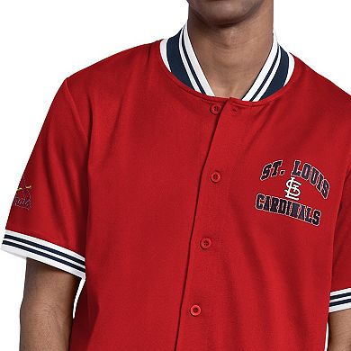 Men's Starter Red St. Louis Cardinals Button-Up Short Sleeve Jacket