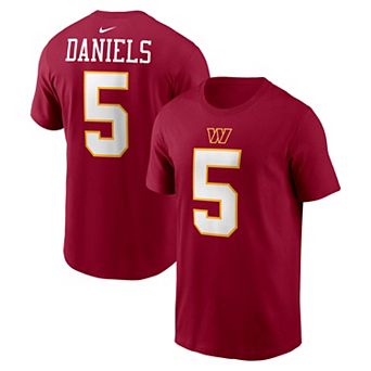 Men's Nike Jayden Daniels Burgundy Washington Commanders Name & Number T-Shirt