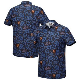 Men's Reyn Spooner Black New York Mets Big & Tall Cooperstown Collection PUA Performance Polo