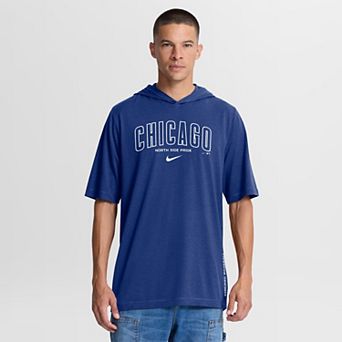 Men's Nike Royal Chicago Cubs Arched Wordmark Tri-Blend Hooded T-Shirt