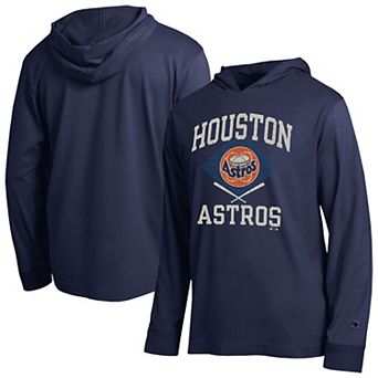 Men's Champion Navy Houston Astros Cooperstown Hooded Long-Sleeve T-Shirt