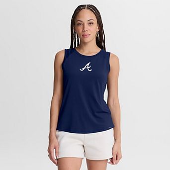 Women's Fanatics Navy Atlanta Braves Draped Mesh Back Performance Tank Top