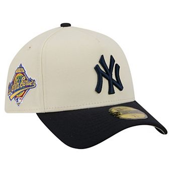 Men's New Era Cream New York Yankees Chrome A-Frame 59FORTY Fitted Hat