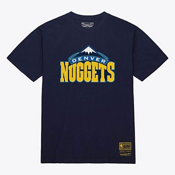 Unisex Mitchell & Ness Navy Denver Nuggets Hardwood Classics Arch T-Shirt