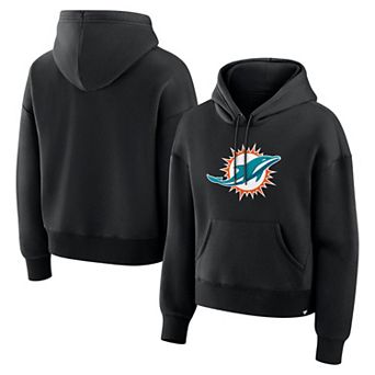 Women's Fanatics Black Miami Dolphins Relaxed High Hip Essential Legacy Hoodie