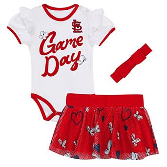 "Girls Infant Outerstuff St. Louis Cardinals Bodysuit, Headband & Skirt Set"