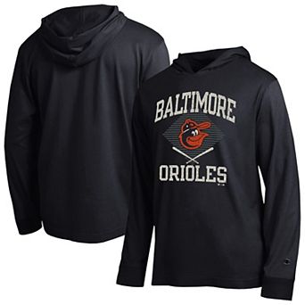 Men's Champion Black Baltimore Orioles Cooperstown Hooded Long-Sleeve T-Shirt