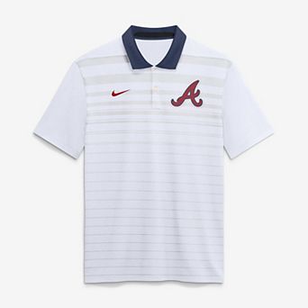 Men's Nike White Atlanta Braves Vapor Striped Dri-FIT Polo