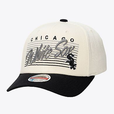 Unisex Mitchell & Ness Cream Chicago White Sox Retro Lines Stretch Snapback Hat