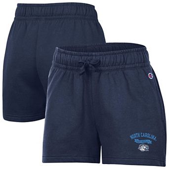 Women's Champion Navy North Carolina Tar Heels Powerblend Elastic Waist Shorts