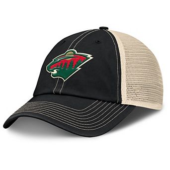 Men's Fanatics Black/Natural Minnesota Wild Rival Trucker Adjustable Hat