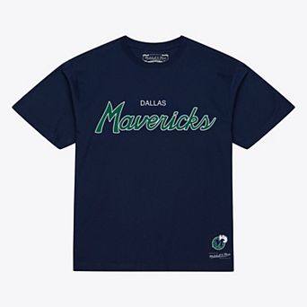 Men's Mitchell & Ness Navy Dallas Mavericks Vintage Wordmark T-Shirt