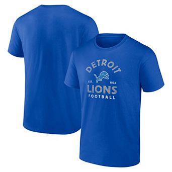 Men's Logo Athletic Blue Detroit Lions Vintage Arch T-Shirt