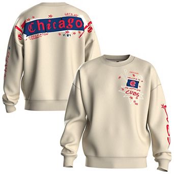 Women's Fanatics Beige Chicago Cubs Graffiti Fleece Sweatshirt