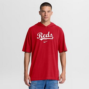 Men's Nike Red Cincinnati Reds Arched Wordmark Tri-Blend Hooded T-Shirt