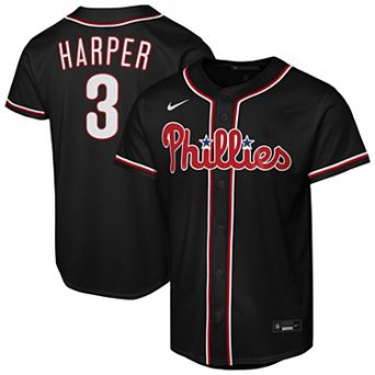 Youth Nike Bryce Harper Black Philadelphia Phillies Fashion Replica Player Jersey