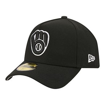 Men's New Era Black Milwaukee Brewers A-Frame 59FORTY Fitted Hat