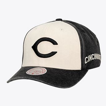 Unisex Mitchell & Ness Cream/Black Cincinnati Reds Snow Block Pro Crown Adjustable Hat