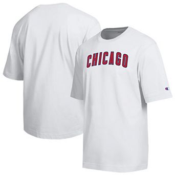 Men's Champion White Chicago Cubs All Star Arched Chenille Wordmark T-Shirt