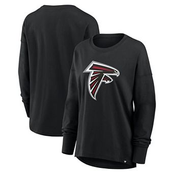 Women's Fanatics Black Atlanta Falcons Relaxed Hip Essential Long Sleeve T-Shirt